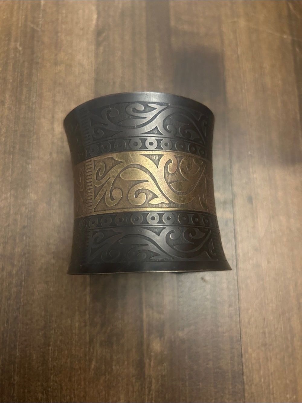 Vintage Engraved Brass Cuff